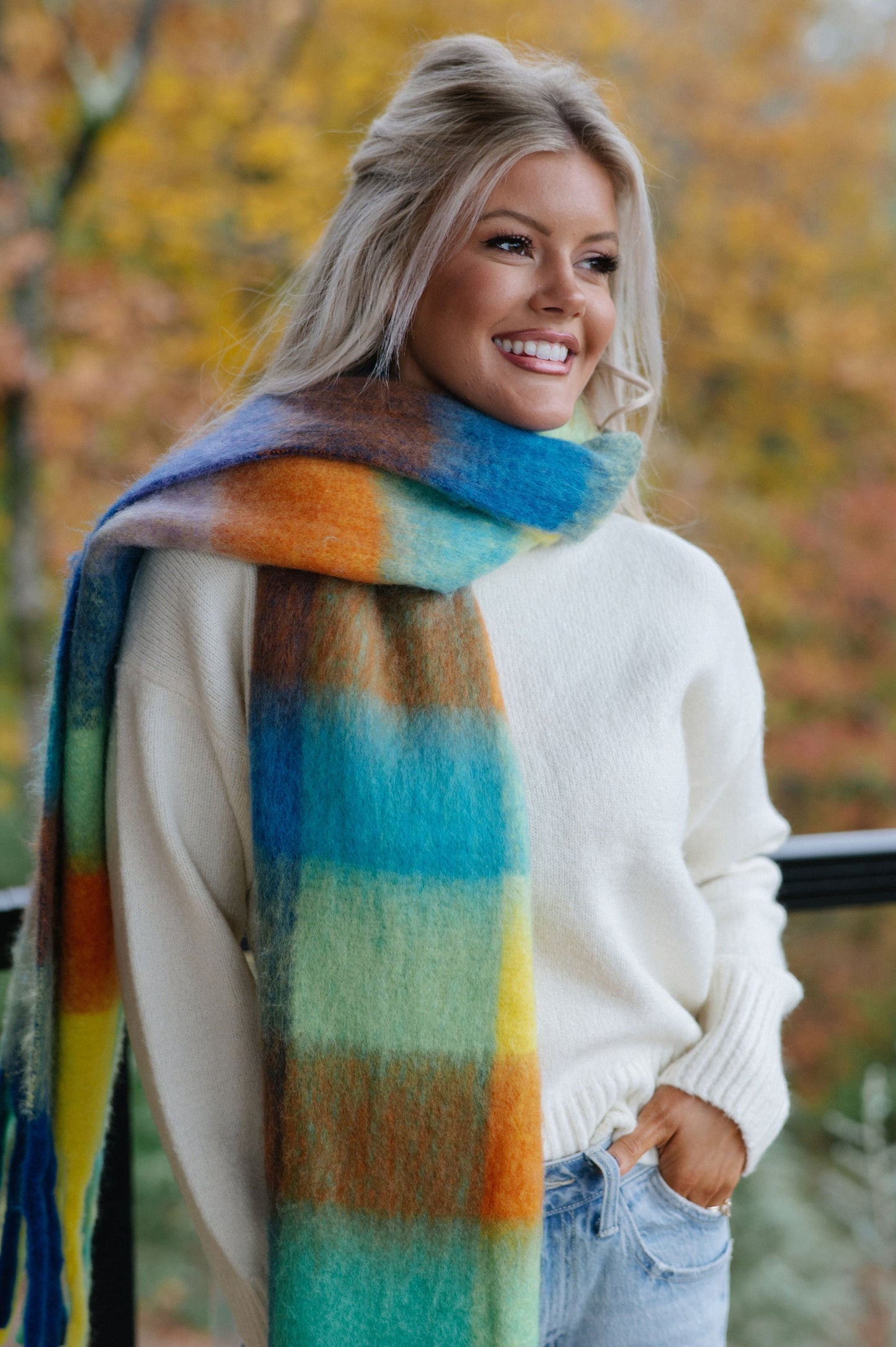 Schal – Blau/Orange