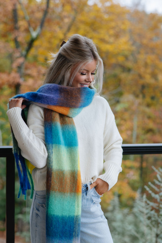 Schal – Blau/Orange
